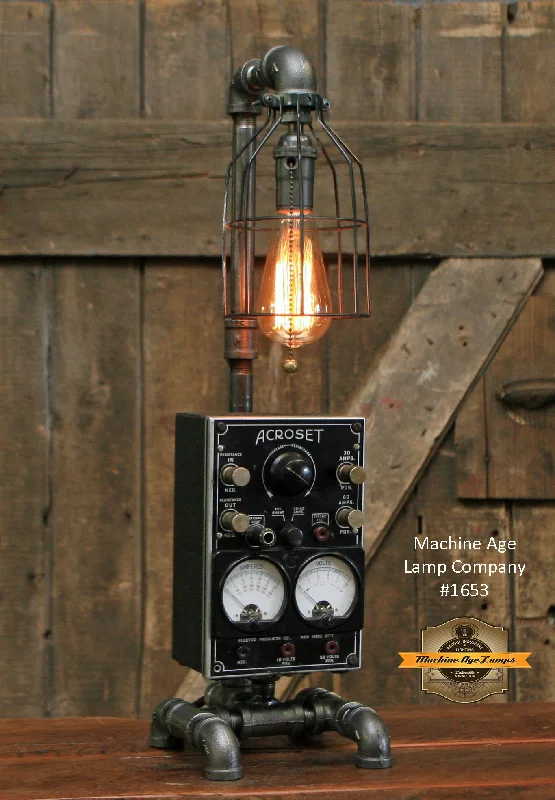 Low - Bay Industrial Lighting Fixtures for Small FactoriesSteampunk Industrial / Electrical Test Meter / Acroset / New York / Lamp #1653 sold