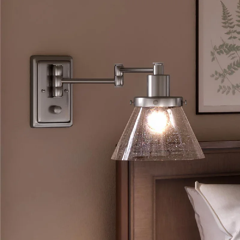 Shock - Resistant Industrial Lighting for Vibrating Machinery AreasUHP3300 Traditional Wall Light, 9.625"H x 8"W, Brushed Nickel Finish, Pawtucket Collection