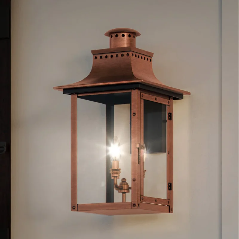 Energy - Efficient Industrial Lighting for Cost - SavingsUQL1411 Vintage Outdoor Wall Light, 23"H x 12"W, Rustic Copper Finish, Longview Collection