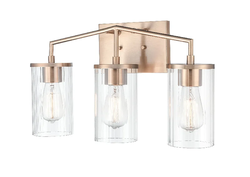 Industrial Ceiling - Mounted Lighting for Assembly Plants3 Lamps Beverlly Vanity Light - Modern Gold - Clear Beveled Glass - 20in. Wide Industrial Ceiling - Mounted Lighting for Assembly Plants3 Lamps Beverlly Vanity Light - Modern Gold - Clear Beveled Glass - 20in. Wide