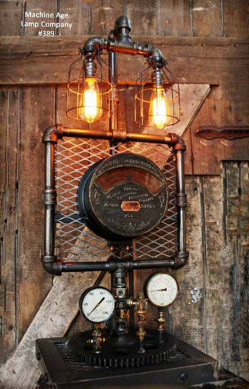 Industrial Exit Sign Lighting for Quick EvacuationSteampunk Industrial Lamp, Weston Meter Steam Gauge #389 sold Industrial Exit Sign Lighting for Quick EvacuationSteampunk Industrial Lamp, Weston Meter Steam Gauge #389 sold