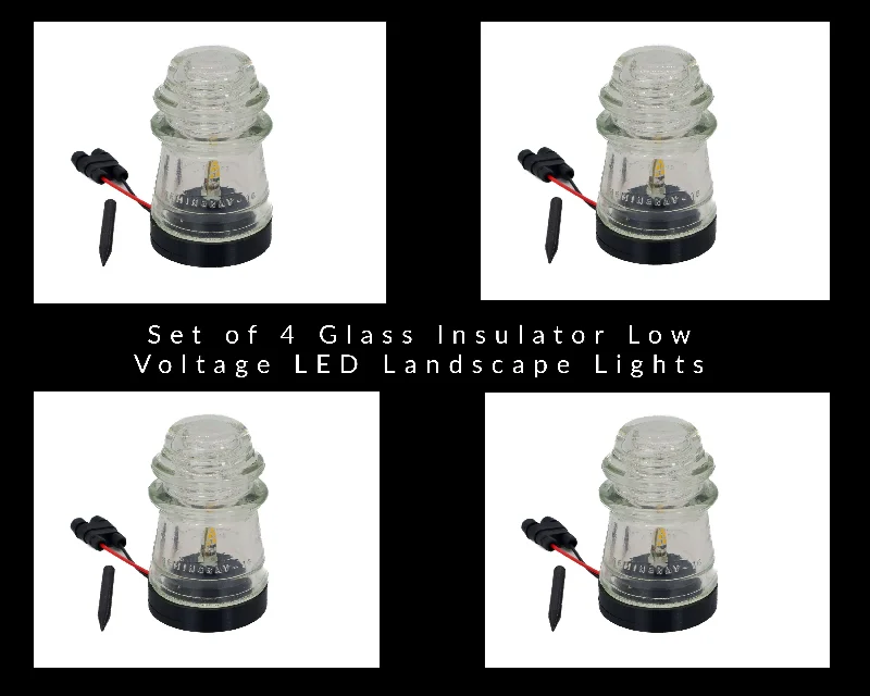 Industrial Emergency Lighting for Safety in FactoriesSet of 4 Hemingray-17 Glass Insulator Low Voltage LED Landscape Lights