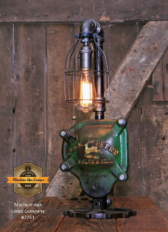 Industrial Emergency Lighting for Safety in FactoriesSteampunk Industrial / John Deere Gear Case Cover / Gear / Farm / Lamp #2741 sold