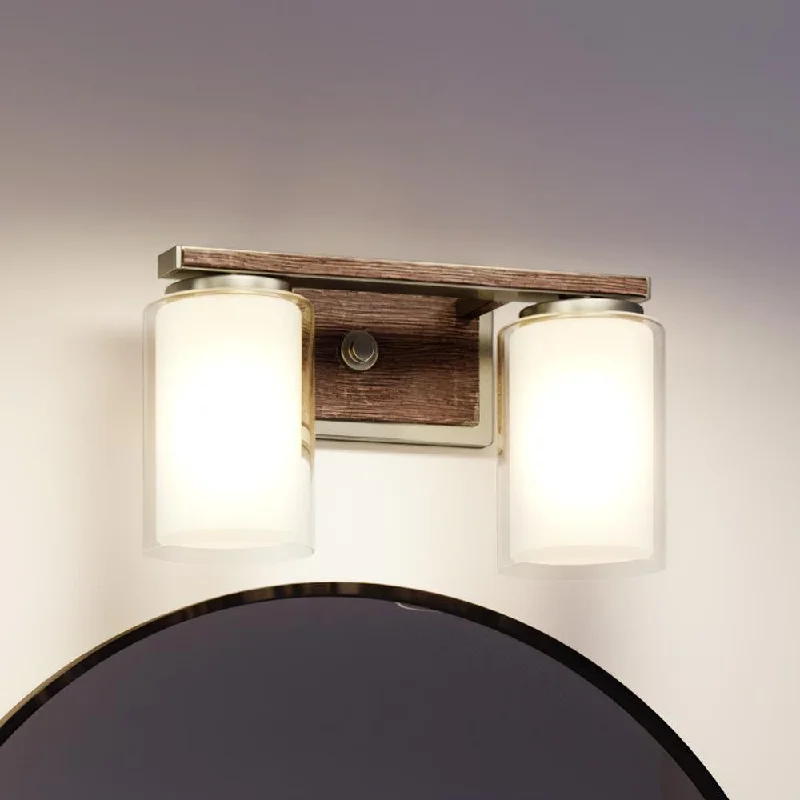 Industrial Pendant Lighting for Machine ShopsUHP3170 Contemporary Bath Vanity Light, 7.625"H x 13.875"W, Brushed Nickel Finish, Evanston Collection