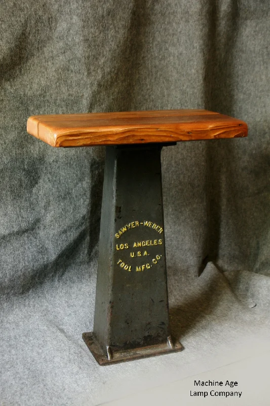Industrial Wall - Mounted Lighting for Workshop WallsAntique 1922 Machine Base Table, Lamp Stand, Reclaimed MN Barn Wood Top #523 - SOLD Industrial Wall - Mounted Lighting for Workshop WallsAntique 1922 Machine Base Table, Lamp Stand, Reclaimed MN Barn Wood Top #523 - SOLD