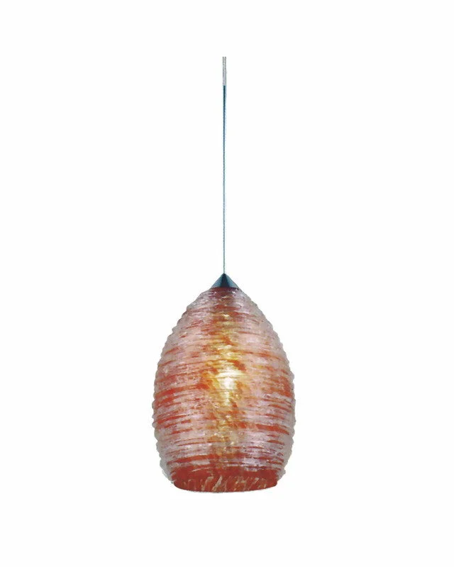 Epiphany Lighting PCP140 BN One Light Mini Pendant in Brushed Nickel Finish and Collton Red Glass Epiphany Lighting PCP140 BN One Light Mini Pendant in Brushed Nickel Finish and Collton Red Glass