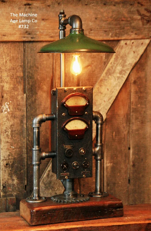 Industrial Wall - Mounted Lighting for Workshop WallsSteampunk, Industrial Electrical Meter & Gear Lamp #732 - SOLD Industrial Wall - Mounted Lighting for Workshop WallsSteampunk, Industrial Electrical Meter & Gear Lamp #732 - SOLD