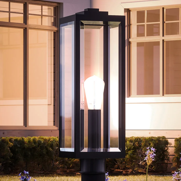 Energy - Efficient Industrial Lighting for Cost - SavingsUQL1333 Farmhouse Outdoor Post/Pier Light, 20.5"H x 7"W, Black Finish, Quincy Collection Energy - Efficient Industrial Lighting for Cost - SavingsUQL1333 Farmhouse Outdoor Post/Pier Light, 20.5"H x 7"W, Black Finish, Quincy Collection