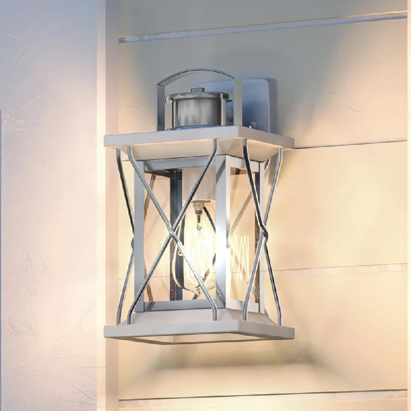 Industrial Ceiling - Mounted Lighting for Assembly PlantsUHP1222 Colonial Outdoor Wall Light, 13"H x 6.5"W, Stainless Steel Finish, Longmont Collection