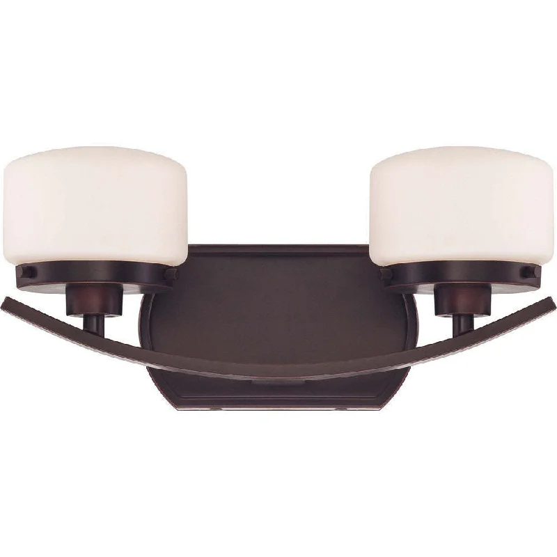 Nuvo Lighting 60-5122 Austin Collection Two Light Bath Vanity Wall Mount in Russet Bronze Finish Nuvo Lighting 60-5122 Austin Collection Two Light Bath Vanity Wall Mount in Russet Bronze Finish