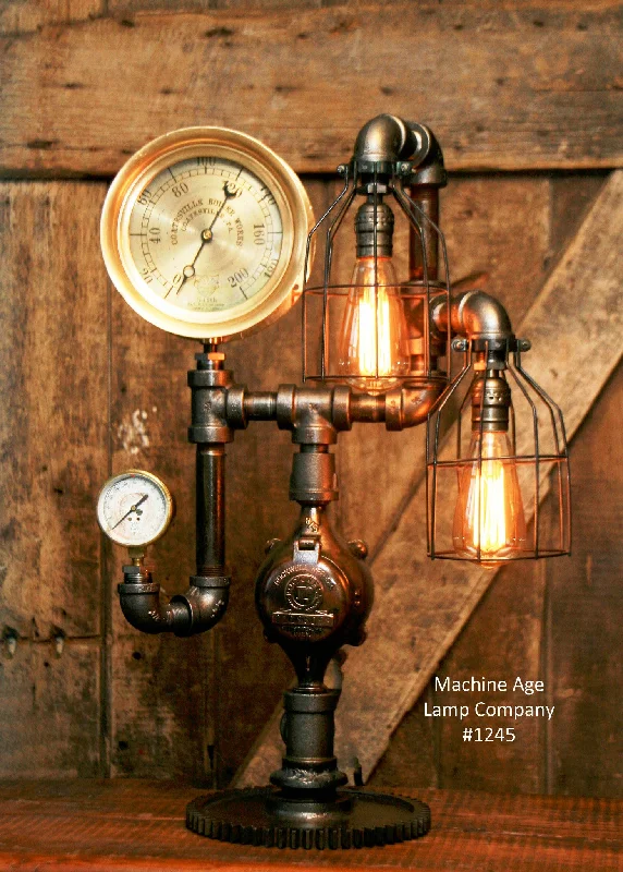 Industrial Emergency Lighting for Safety in FactoriesSteampunk Industrial Lamp / Steam Gauge / Gear /  #1245 sold