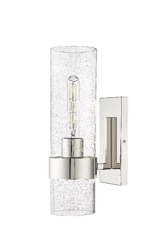 Corrosion - Resistant Industrial Lighting for Coastal FactoriesWall Sconce - Polished Nickel - Clear Seeded Glass - 7.25in. Extension - E12 Candelabra Base Corrosion - Resistant Industrial Lighting for Coastal FactoriesWall Sconce - Polished Nickel - Clear Seeded Glass - 7.25in. Extension - E12 Candelabra Base