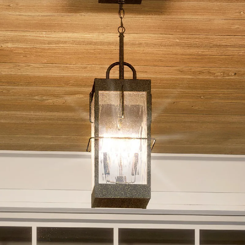 Low - Bay Industrial Lighting Fixtures for Small FactoriesUQL1465 Utilitarian Outdoor Pendant Light, 18.5"H x 8.25"W, Urban Bronze Finish, Parma Collection Low - Bay Industrial Lighting Fixtures for Small FactoriesUQL1465 Utilitarian Outdoor Pendant Light, 18.5"H x 8.25"W, Urban Bronze Finish, Parma Collection