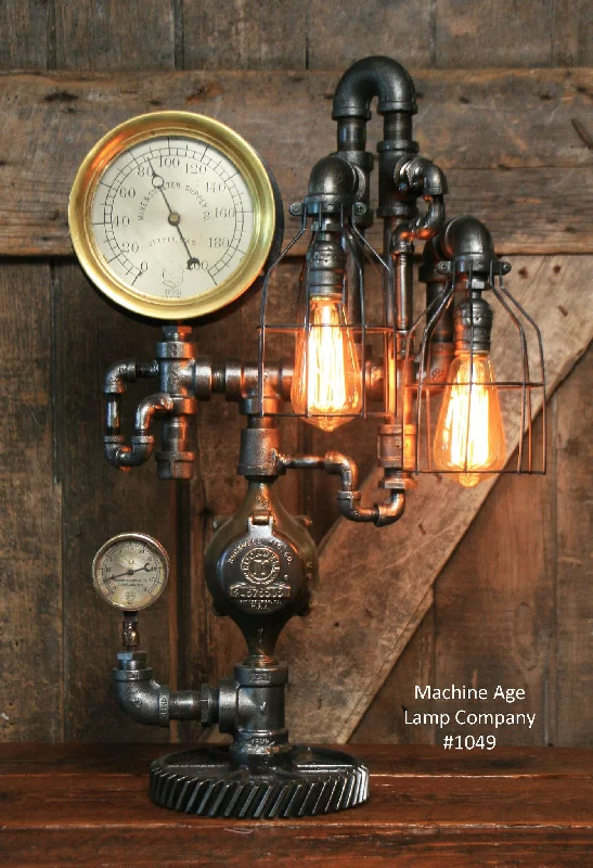 Industrial Lighting with High CRI (Color Rendering Index) for True Color PerceptionSteampunk Industrial Steam Gauge Lamp, #1049