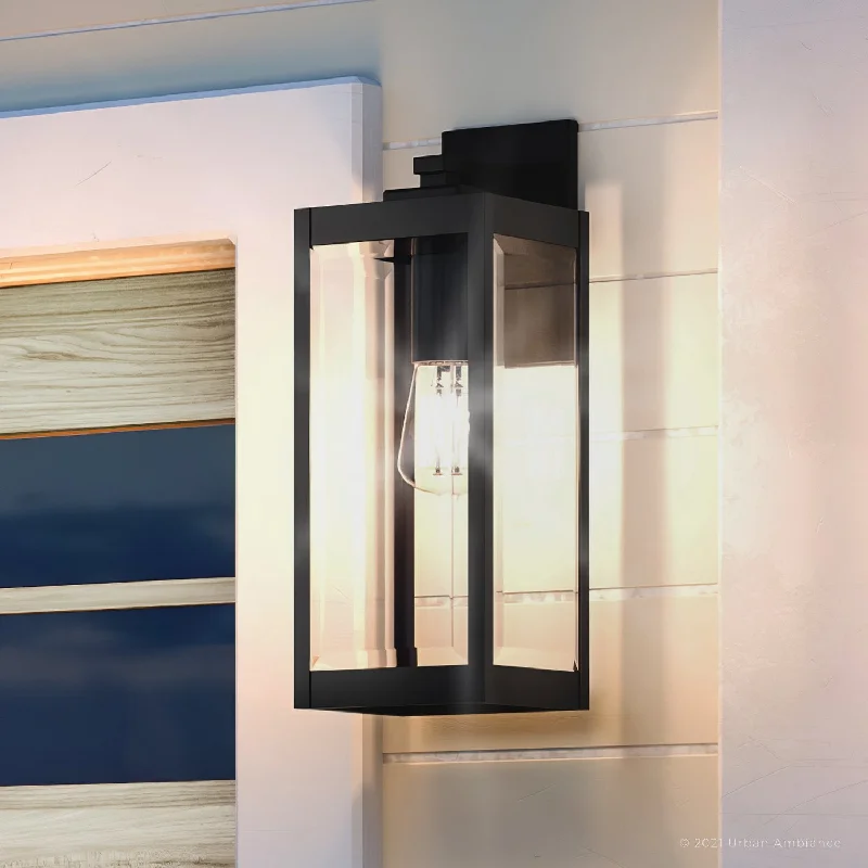 Industrial Lighting for Printing Press FacilitiesUQL1352 Modern Farmhouse Outdoor Wall Light, 20"H x 7"W, Estate Bronze Finish, Quincy Collection