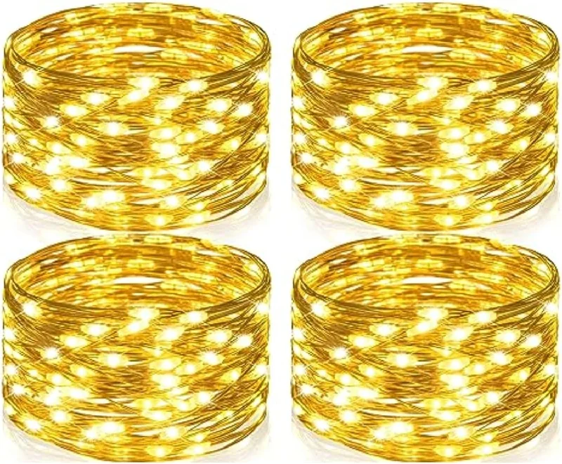 String Lights for Wedding Receptions4 Pack 50 LED Warm White-Copper Wire Lights with Timer Battery String Lights for Wedding Receptions4 Pack 50 LED Warm White-Copper Wire Lights with Timer Battery