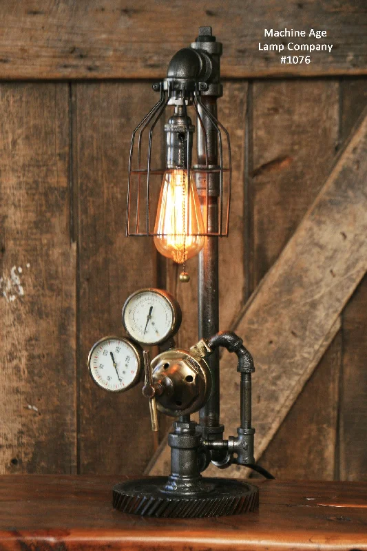Durable Industrial Lighting for Harsh EnvironmentsSteampunk Industrial Lamp, Antique Brass Regulator #1076 sold