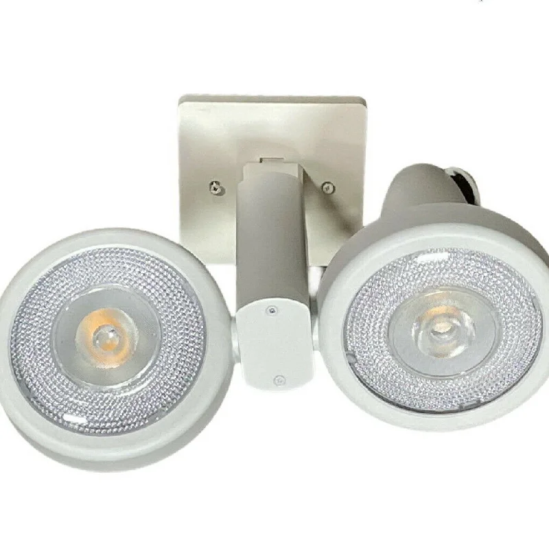 Nora NTH884WH/WH Biform Duet Dual Gimbal Ring Adjustable Heads Ceiling Fixture in White Finish Nora NTH884WH/WH Biform Duet Dual Gimbal Ring Adjustable Heads Ceiling Fixture in White Finish