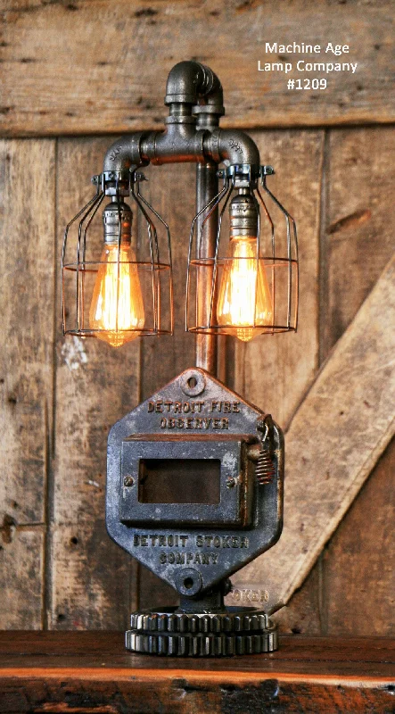 Industrial Lighting for Printing Press FacilitiesSteampunk Industrial Lamp / Stoker Door / Detroit #1209 - SOLD