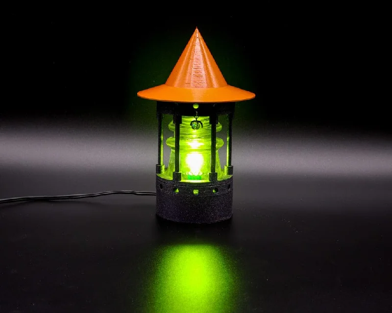 Industrial Lighting for Textile MillsMystical Middle Ages Witch Tower Lamp with Flickering Orange LED Bulb