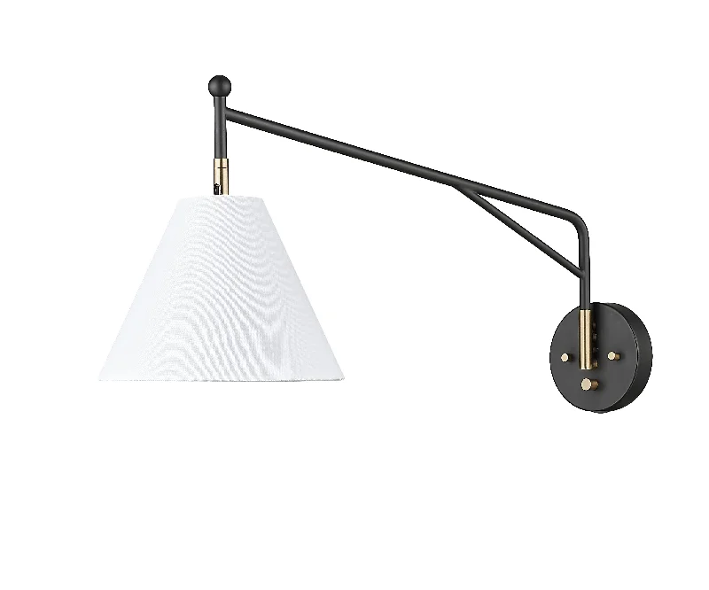 Shock - Resistant Industrial Lighting for Vibrating Machinery AreasElane Swivel Arm Wall Sconce - Matte Black and Vintage Brass - 1.18in Extension -E26 Medium Base Shock - Resistant Industrial Lighting for Vibrating Machinery AreasElane Swivel Arm Wall Sconce - Matte Black and Vintage Brass - 1.18in Extension -E26 Medium Base