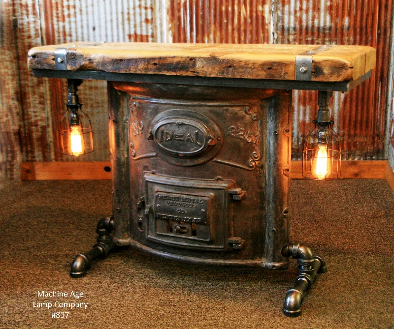 High - Bay LED Industrial Lighting for WarehousesSteampunk Industrial Boiler Door Console Table or lamp Stand, #837 - SOLD