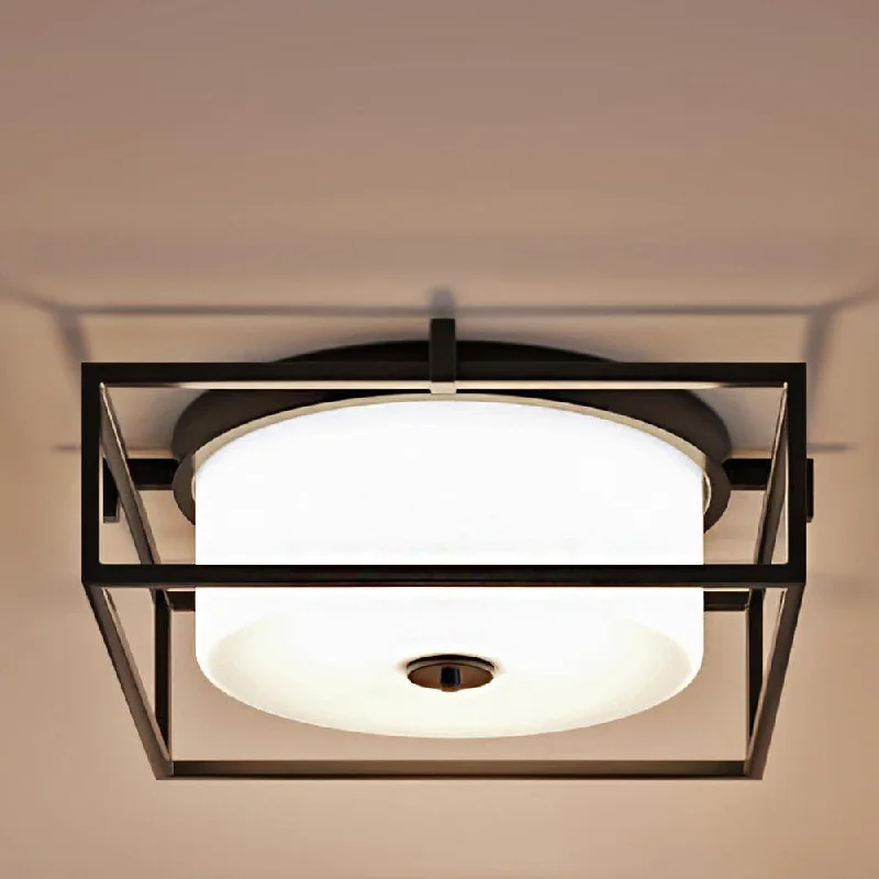 Low - Bay Industrial Lighting Fixtures for Small FactoriesUHP3151 Minimalist Ceiling Light, 5.5"H x 15.375"W, Midnight Black Finish, Kennewick Collection Low - Bay Industrial Lighting Fixtures for Small FactoriesUHP3151 Minimalist Ceiling Light, 5.5"H x 15.375"W, Midnight Black Finish, Kennewick Collection