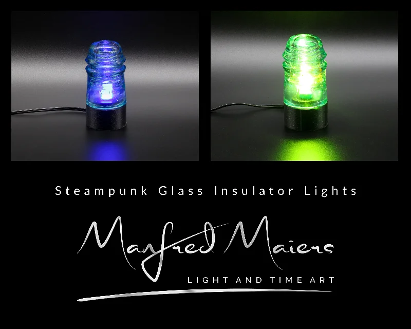 Industrial Lighting for Electronics ManufacturingAqua AM. TEL.&. TEL.CO. Insulator Lamp, Industrial Lighting, Man Cave Deco, Neo Victorian Lamp design, Cyberpunk Lamp