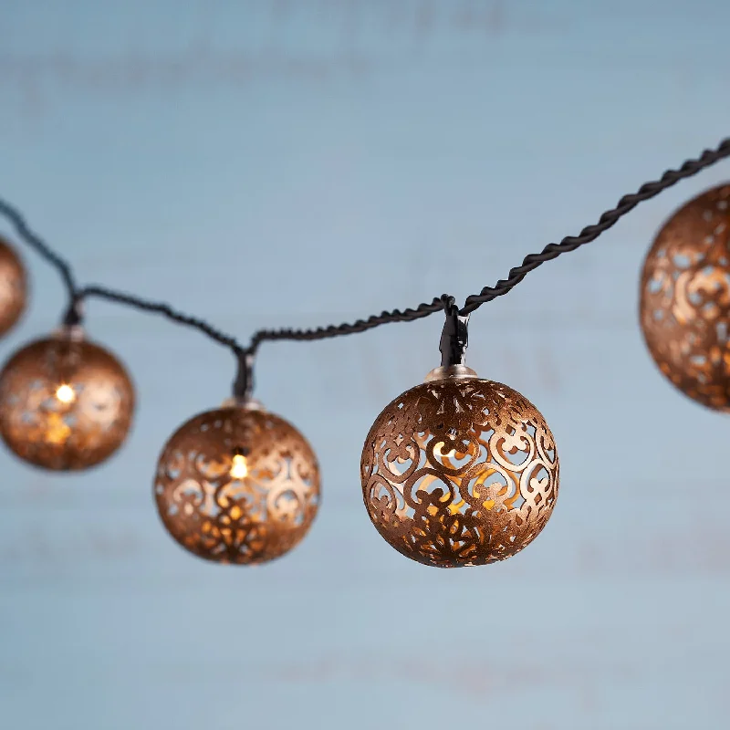 String Lights for Outdoor Dining Areas16 Bronze Solar Moroccan Fairy Lights