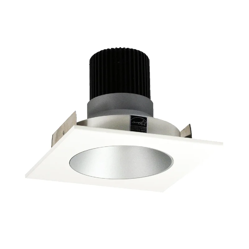 Waterproof String Lights for Patio DecorNora Lighting NIO-4SNDC27QHZMPW 4" Iolite LED Square Reflector With Round Aperture, 10-Degree Optic, 800lm / 12W, 2700K - Haze Reflector / Matte Powder White Flange