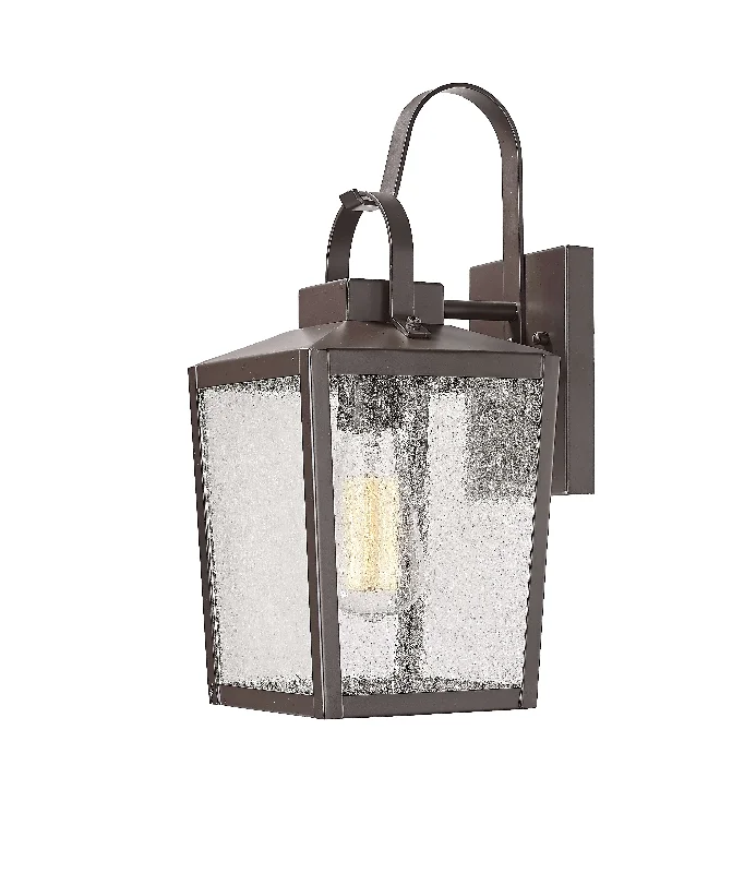 Industrial Ceiling - Mounted Lighting for Assembly PlantsDevens Outdoor Wall Sconce - Powder Coated Bronze - Clear Seeded Glass - 6.5in. Extension - E26 Medium Base