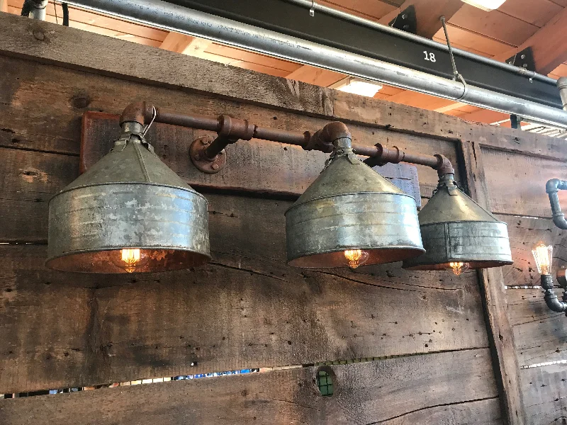 Industrial Lighting for Woodworking FactoriesSteampunk Industrial / Farm / Antique Oil Fuel Funnel / Wall Sconce light Lamp / #1642 Industrial Lighting for Woodworking FactoriesSteampunk Industrial / Farm / Antique Oil Fuel Funnel / Wall Sconce light Lamp / #1642