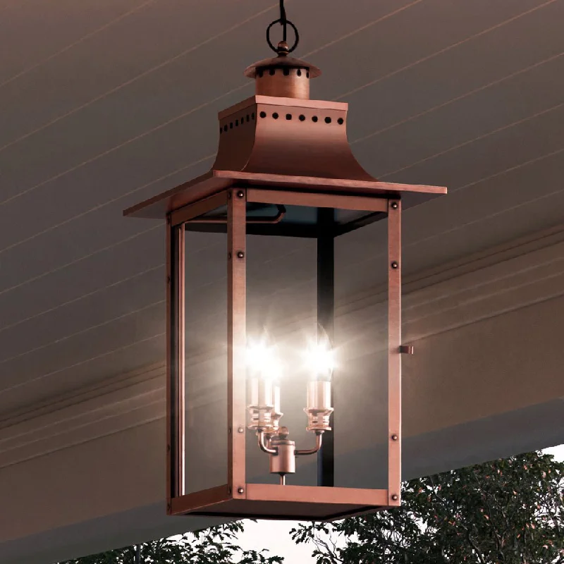 Industrial Area Lighting for Large Open SpacesUQL1414 Vintage Outdoor Pendant Light, 26"H x 12"W, Rustic Copper Finish, Longview Collection