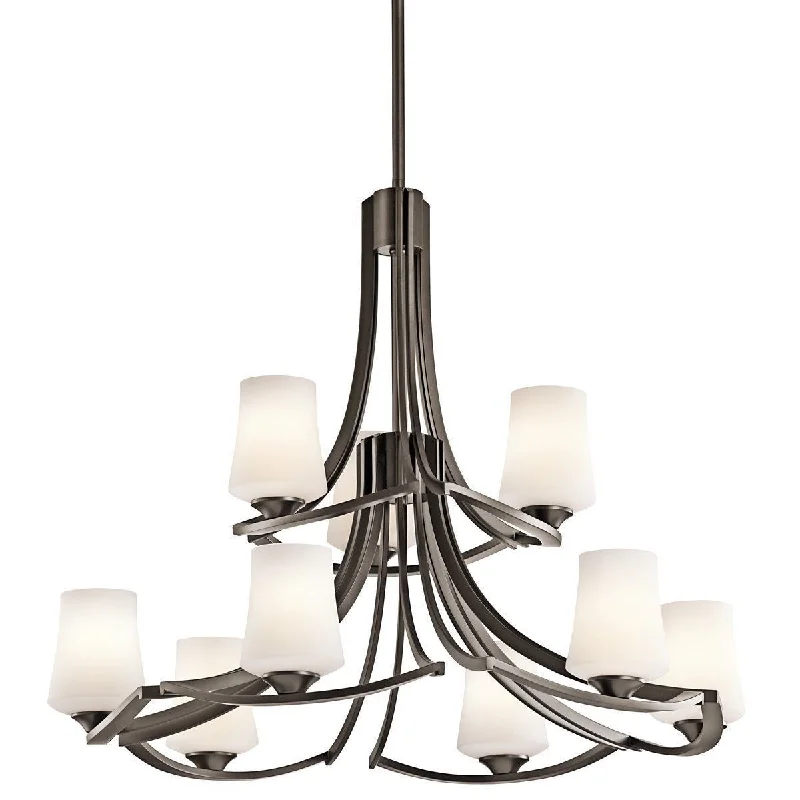 Aztec 34669 by Kichler Lighting Holton Collection Nine Light Hanging Chandelier in Old Bronze Finish Aztec 34669 by Kichler Lighting Holton Collection Nine Light Hanging Chandelier in Old Bronze Finish