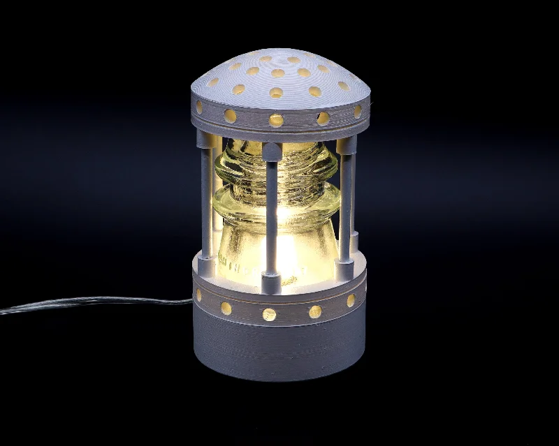 Industrial Lighting for Food Processing FactoriesThe White Tower - Hemingray Insulator Lamp, Industrial Lighting, Man Cave Deco, Neo Victorian Lamp design, Cyberpunk Lamp