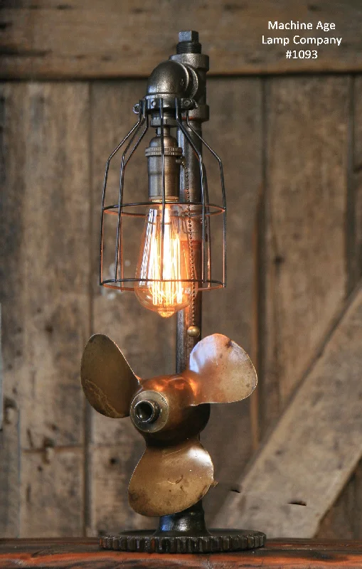 Color - Tunable Industrial Lighting for Special ApplicationsSteampunk Industrial Boat Marine Nautical Antique Brass Propeller Lamp, Gear Base # sold