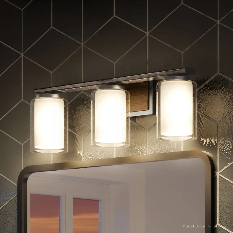 Industrial Lighting for Furniture FactoriesUHP3180 Contemporary Bath Vanity Light, 7.75"H x 24"W, Brushed Nickel Finish, Evanston Collection