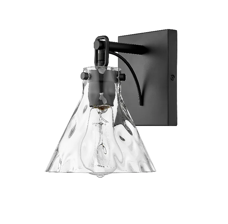 Waterproof Industrial Lighting for Wet AreasBarlon Wall Sconce - Matte Black - Clear Water Glass - 7.75in. Extension - E26 Medium Base Waterproof Industrial Lighting for Wet AreasBarlon Wall Sconce - Matte Black - Clear Water Glass - 7.75in. Extension - E26 Medium Base