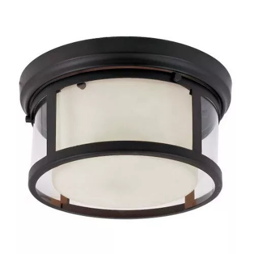 Trans Globe Lighting CB-60028 ROB Two Light Flush Ceiling Fixture in Rubbed Oil Bronze Finish Trans Globe Lighting CB-60028 ROB Two Light Flush Ceiling Fixture in Rubbed Oil Bronze Finish