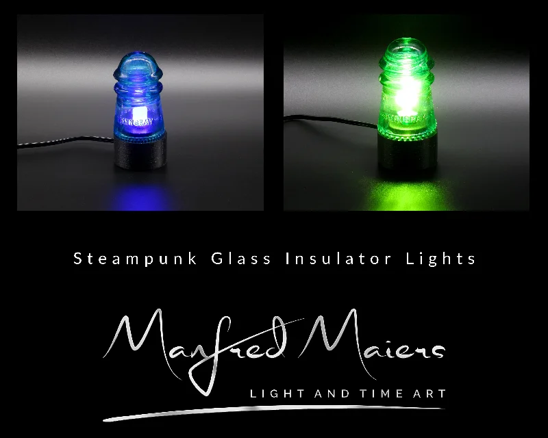 Waterproof Industrial Lighting for Wet Areas"The Small Aqua Lantern" Insulator Lamp, Industrial Lighting, Man Cave Deco, Neo Victorian Lamp design, Cyberpunk Lamp