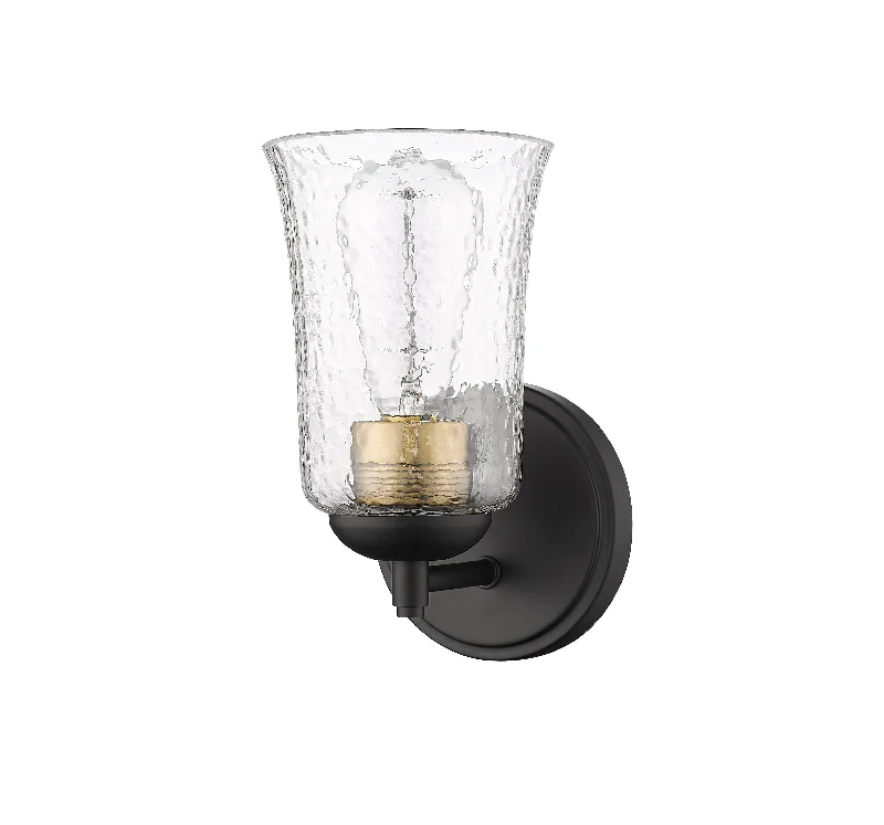 Dust - Resistant Industrial Lighting for Dirty WorkspacesAbilene Wall Sconce - Matte Black - Clear Chiseled Glass - 6in. Extension - E26 Medium Base