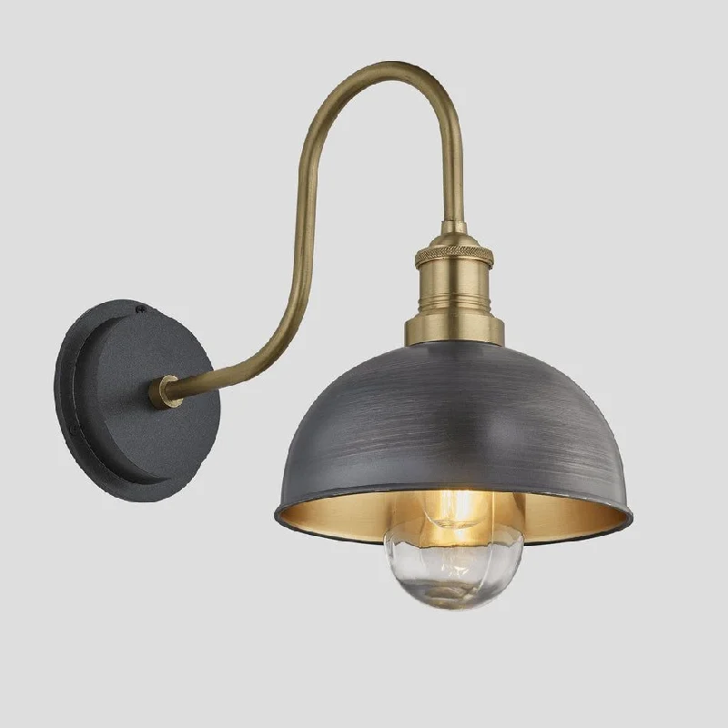 art deco wall lamps with geometric patterns for a retro - inspired bathroomSwan Neck 8"/13" Outdoor Dome Wall Light IP65 - Various Finishes art deco wall lamps with geometric patterns for a retro - inspired bathroomSwan Neck 8"/13" Outdoor Dome Wall Light IP65 - Various Finishes