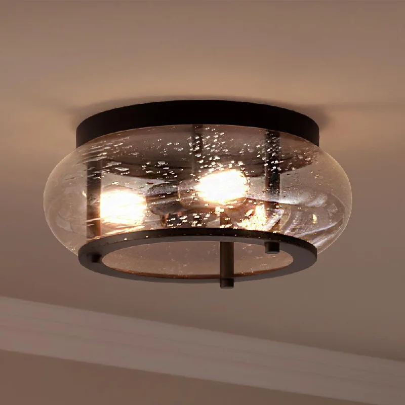 Industrial Lighting for Furniture FactoriesUQL3301 Utilitarian Ceiling Light, 7"H x 16"W, Dark Bronze Finish, Clearwater Collection
