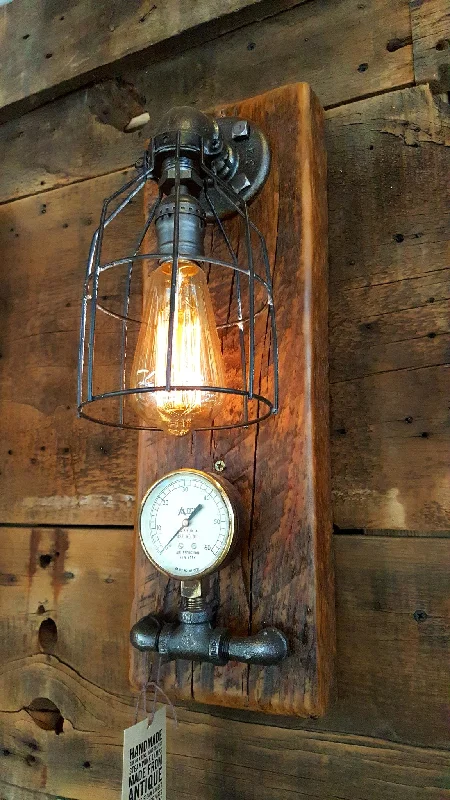 Color - Tunable Industrial Lighting for Special ApplicationsSteampunk, Industrial Barn Wood Wall Sconce, light, lamp, #1066