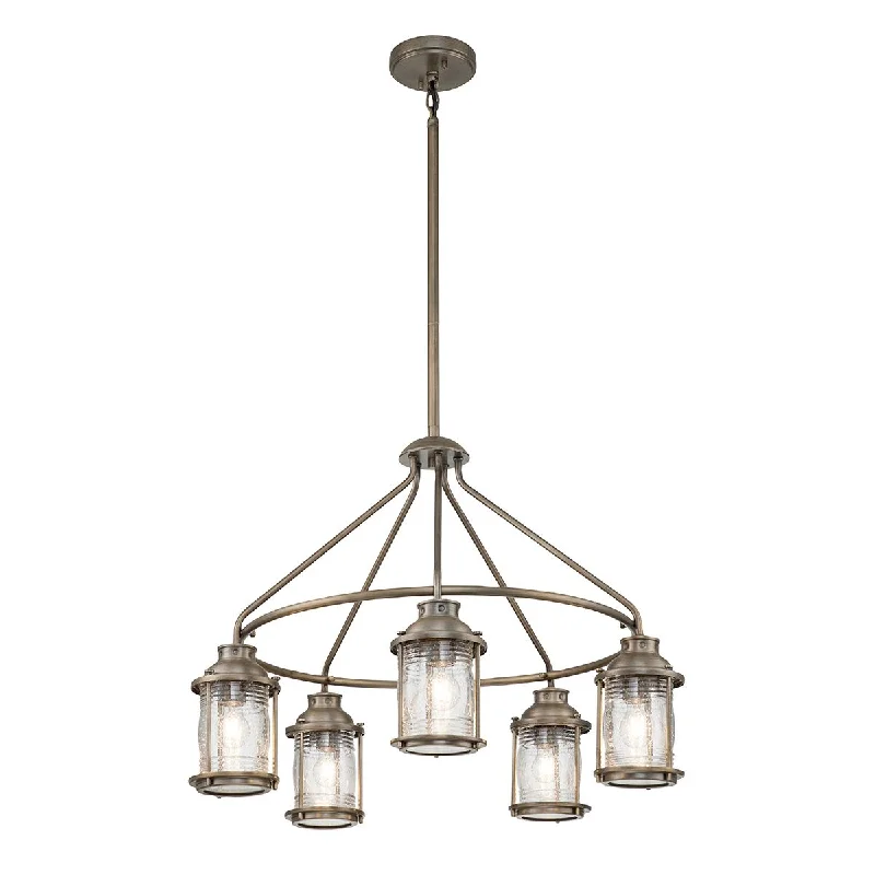 Ashland Bay 5 Light Outdoor Chandelier - Burnished Bronze/Weathered Zinc IP44 E27