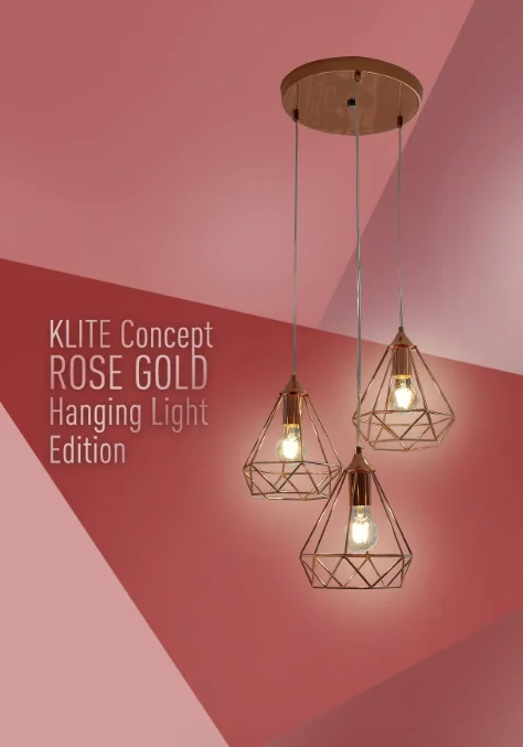 Rosegold Pyramid Hanging Light