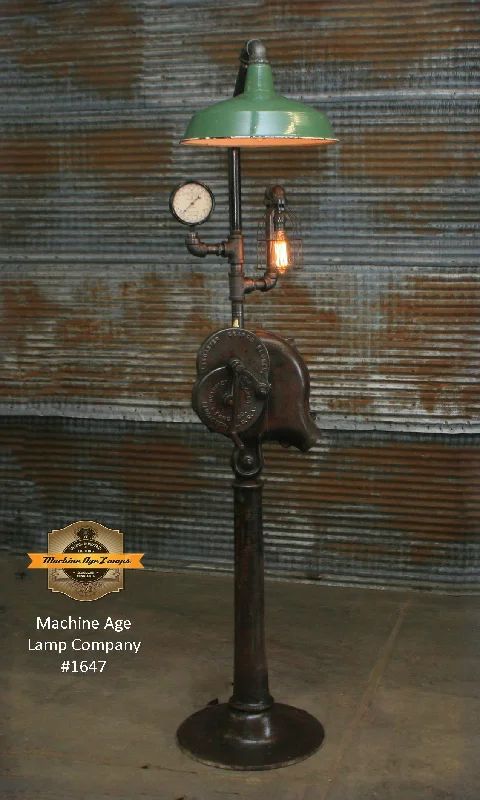 Waterproof Industrial Lighting for Wet AreasSteampunk Industrial Floor Lamp / Antique Blacksmith Blower / Lancaster PA / Lamp #1647 sold