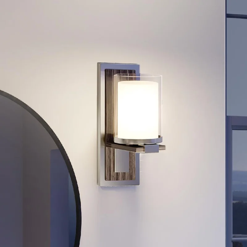 Dust - Resistant Industrial Lighting for Dirty WorkspacesUHP3160 Contemporary Wall Lights, 13"H x 5"W, Brushed Nickel Finish, Evanston Collection Dust - Resistant Industrial Lighting for Dirty WorkspacesUHP3160 Contemporary Wall Lights, 13"H x 5"W, Brushed Nickel Finish, Evanston Collection
