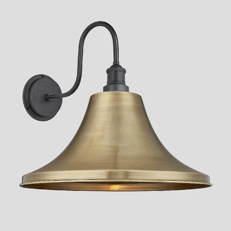 mid - century modern wall lamps with iconic shapes for a stylish studySwan Neck Outdoor & Bathroom Giant Bell Wall Light - 20 Inch – Brass mid - century modern wall lamps with iconic shapes for a stylish studySwan Neck Outdoor & Bathroom Giant Bell Wall Light - 20 Inch – Brass
