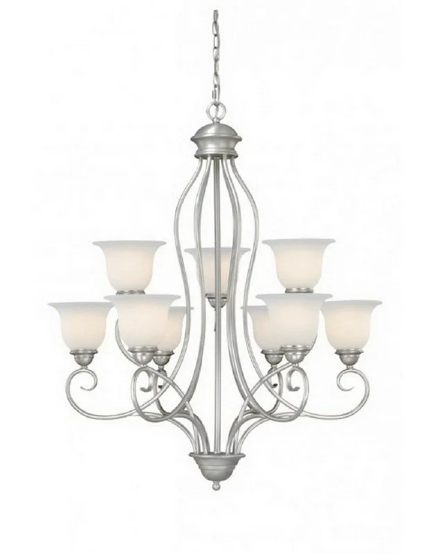 Vaxcel Lighting PACHU009BN Picasso Collection Nine Light Chandelier in Brushed Nickel Finish
